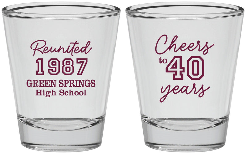 Personalized Class Reunion Shot Glasses - Class Of 1987 40 Year | 140003