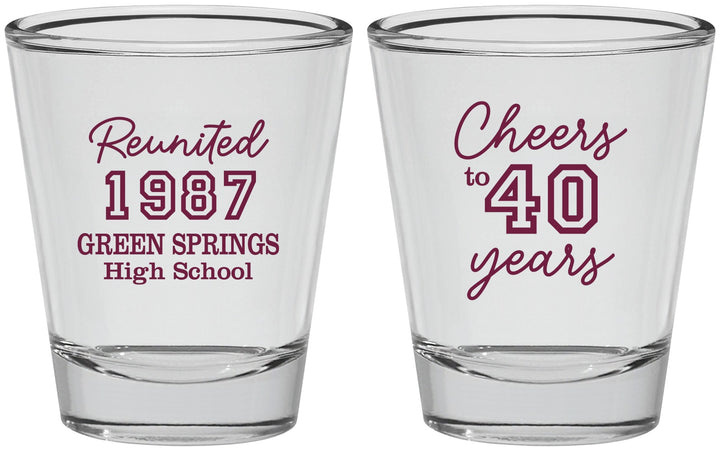 Personalized Class Reunion Shot Glasses - Class Of 1987 40 Year | 140003