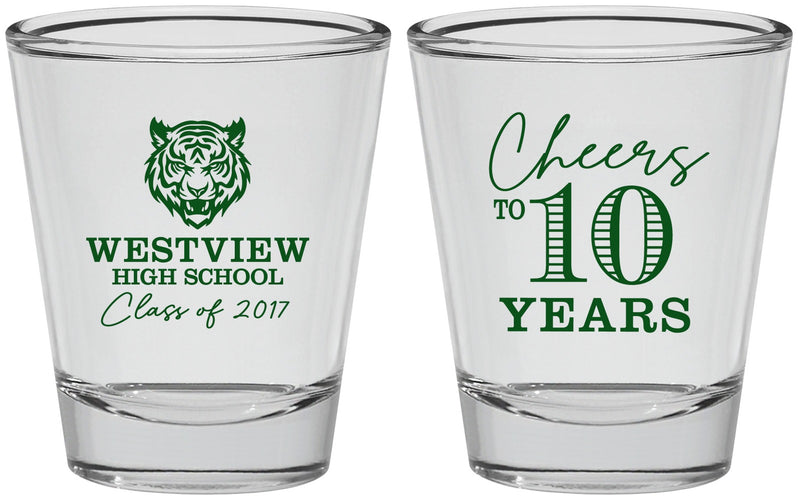 Personalized Class Reunion Shot Glasses - Class Of 2017 10 Year | 140005