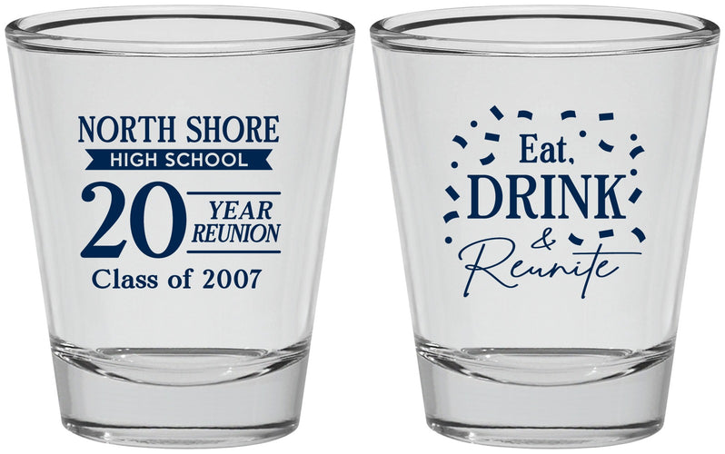 Personalized Class Reunion Shot Glasses - Class Of 2007 20 Year | 140006