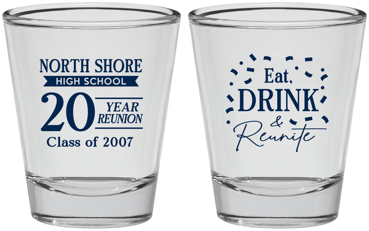 Personalized Class Reunion Shot Glasses - Class Of 2007 20 Year | 140006