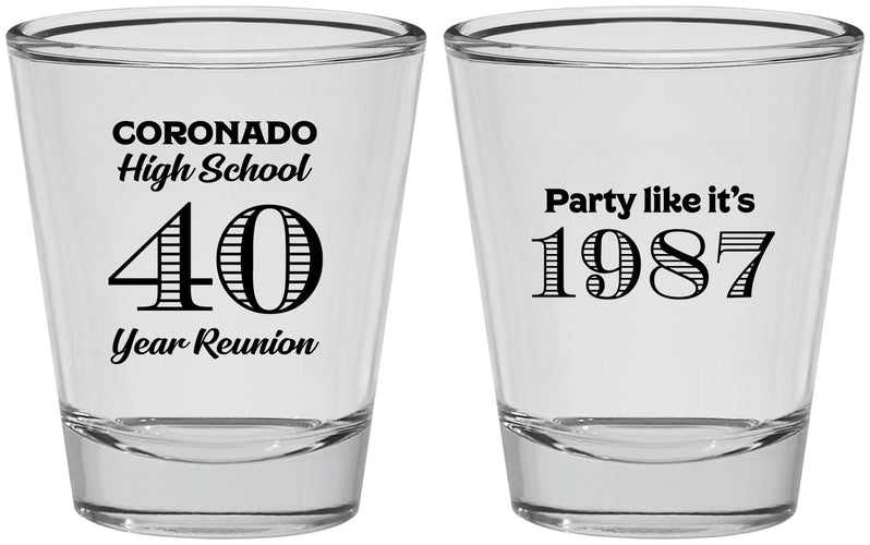 Personalized Class Reunion Shot Glasses - Class Of 1987 40 Year | 140008