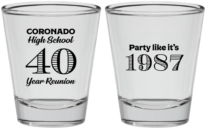 Personalized Class Reunion Shot Glasses - Class Of 1987 40 Year | 140008