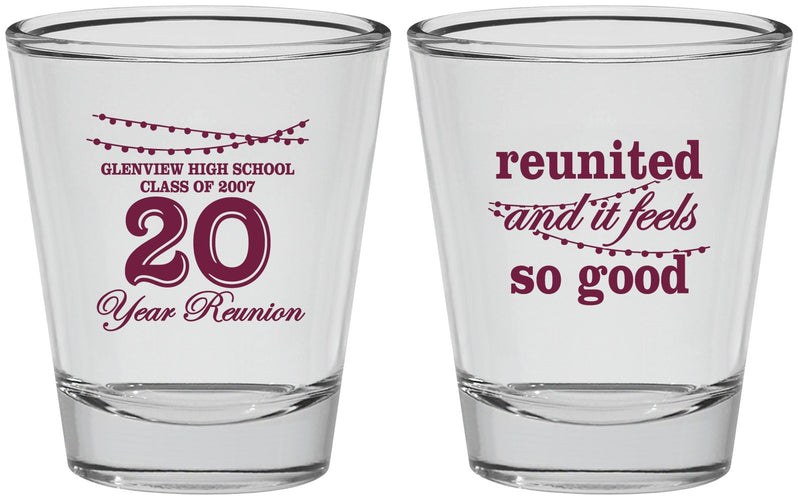 Personalized Class Reunion Shot Glasses - Class Of 2007 20 Year | 140011