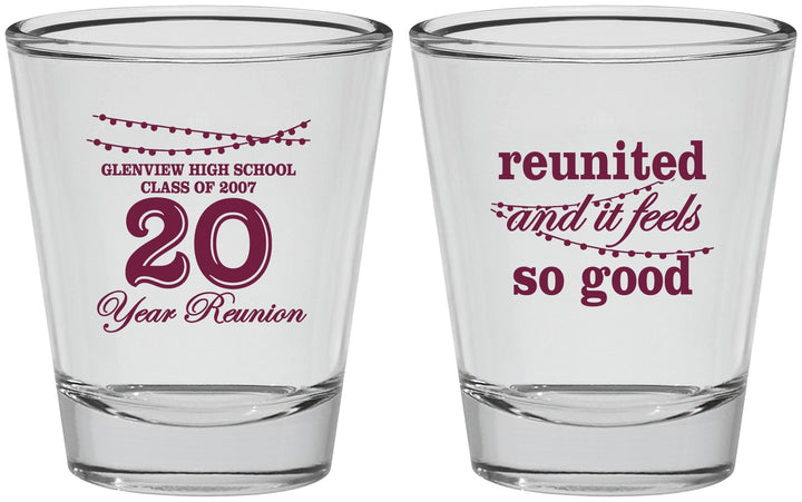 Personalized Class Reunion Shot Glasses - Class Of 2007 20 Year | 140011