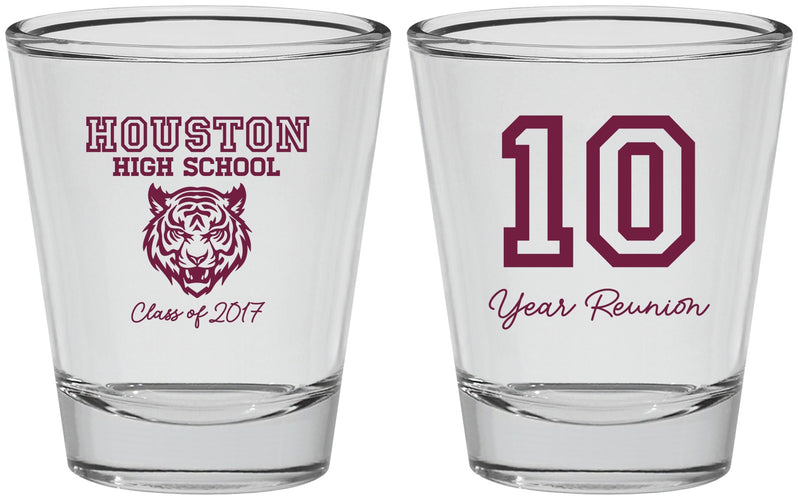 Personalized Class Reunion Shot Glasses - Class Of 2017 10 Year | 140015