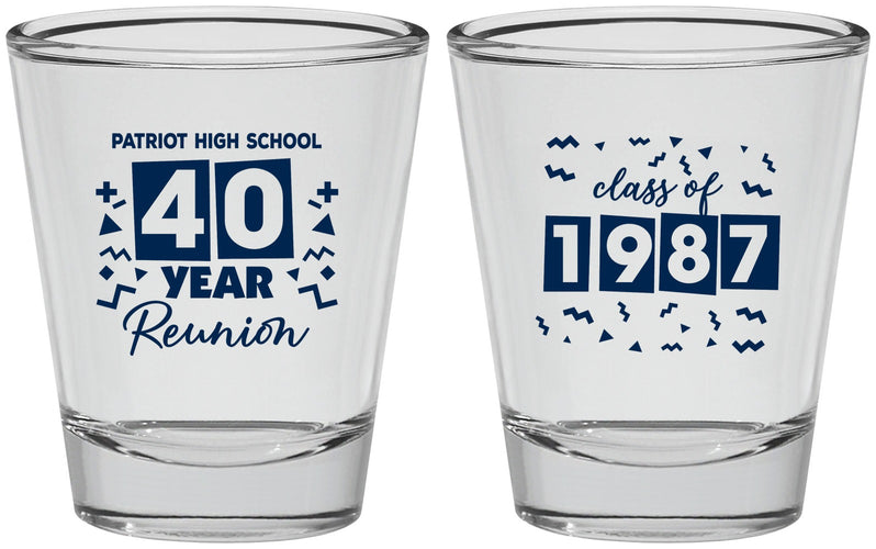 Personalized Class Reunion Shot Glasses - Class Of 1987 40 Year | 140018