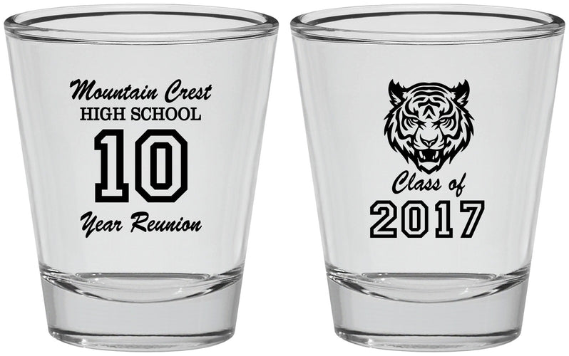 Personalized Class Reunion Shot Glasses - Class Of 2017 10 Year | 140020