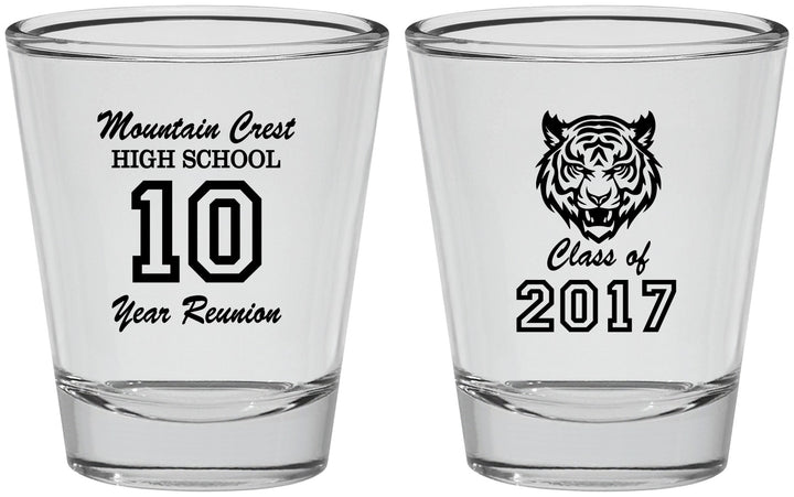 Personalized Class Reunion Shot Glasses - Class Of 2017 10 Year | 140020