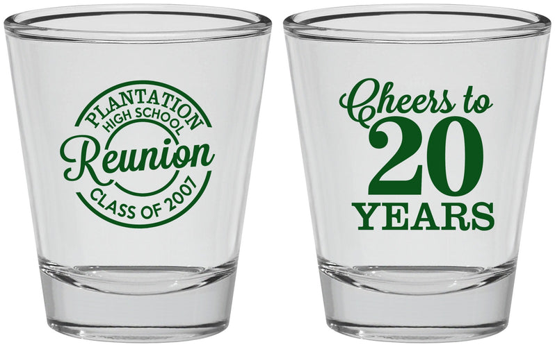 Personalized Class Reunion Shot Glasses - Class Of 2007 20 Year | 140021