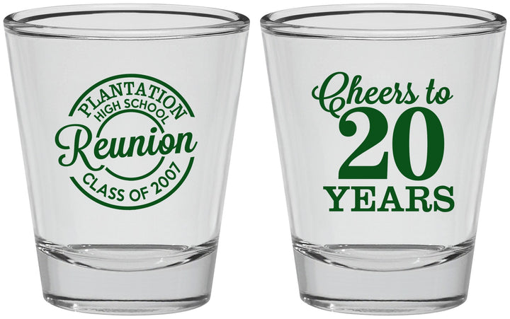 Personalized Class Reunion Shot Glasses - Class Of 2007 20 Year | 140021
