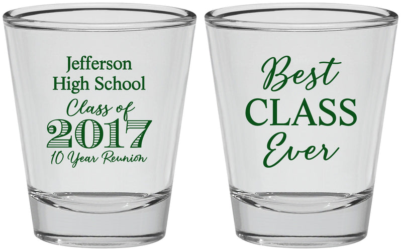 Personalized Class Reunion Shot Glasses - Class Of 2017 10 Year | 140025