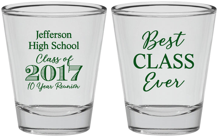 Personalized Class Reunion Shot Glasses - Class Of 2017 10 Year | 140025