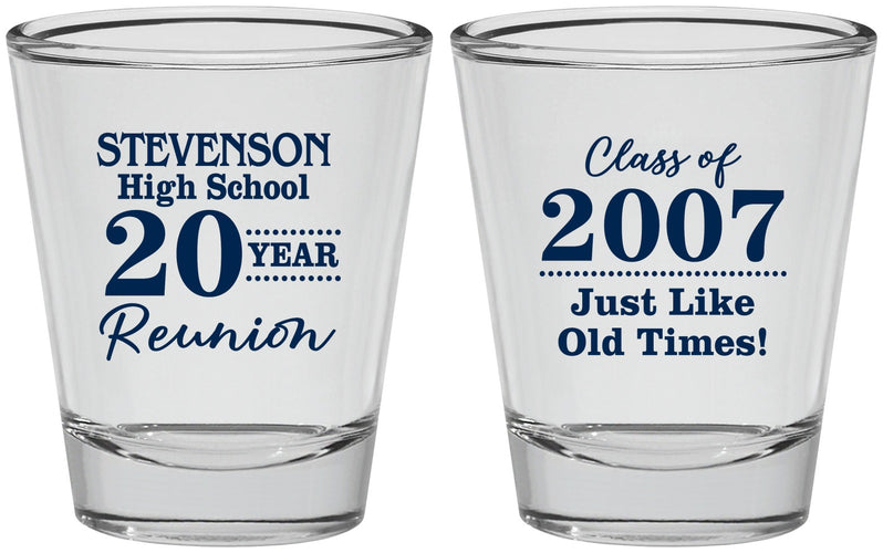 Personalized Class Reunion Shot Glasses - Class Of 2007 20 Year | 140026