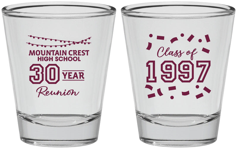 Personalized Class Reunion Shot Glasses - Class Of 1997 30 Year | 140027