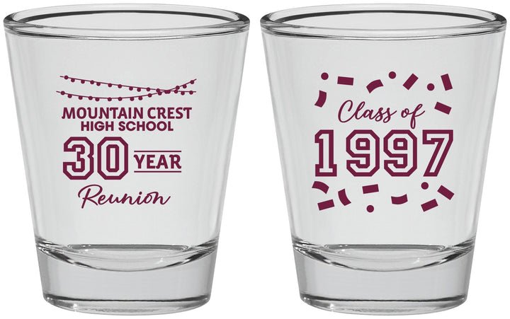 Personalized Class Reunion Shot Glasses - Class Of 1997 30 Year | 140027