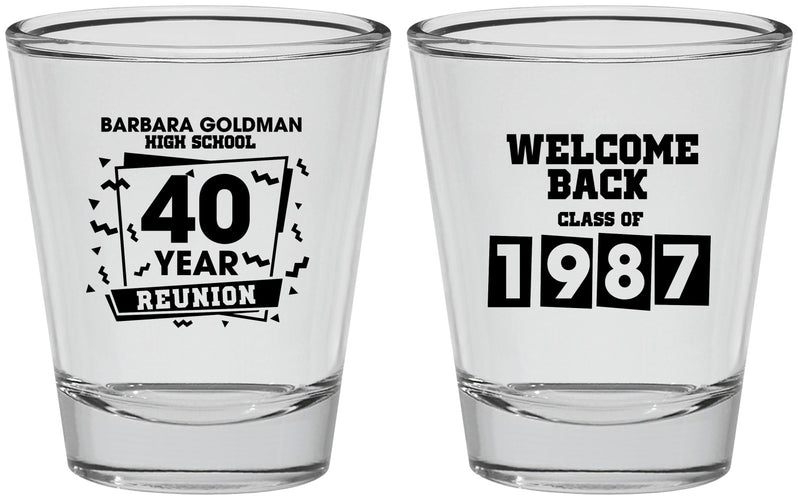 Personalized Class Reunion Shot Glasses - Class Of 1987 40 Year | 140028