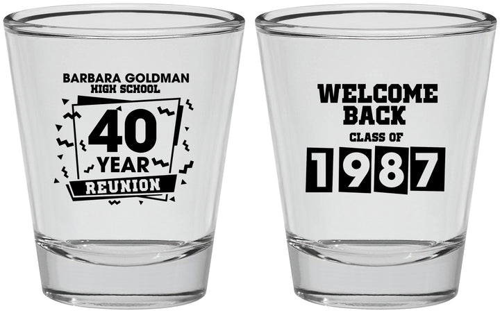 Personalized Class Reunion Shot Glasses - Class Of 1987 40 Year | 140028