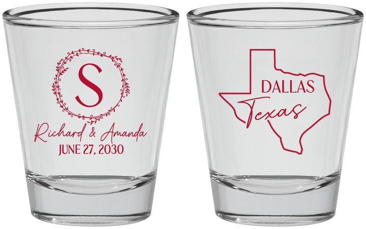 Personalized Wedding Shot Glasses - Texas | 142