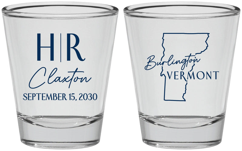 Personalized Wedding Shot Glasses - Vermont | 144