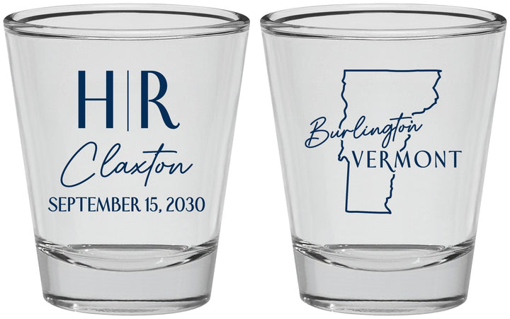Personalized Wedding Shot Glasses - Vermont | 144