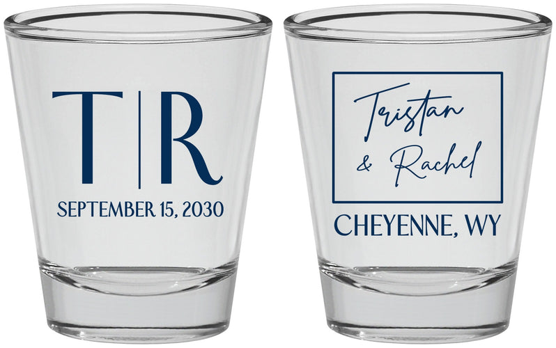 Personalized Wedding Shot Glasses - Wyoming | 149