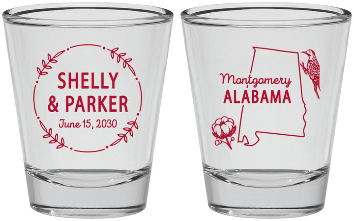 Personalized Wedding Shot Glasses - Alabama | 150