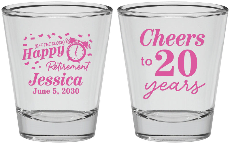 Personalized Retirement Shot Glasses - Off The Clock | 150001