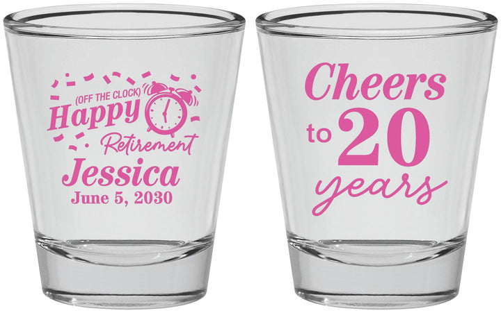 Personalized Retirement Shot Glasses - Off The Clock | 150001