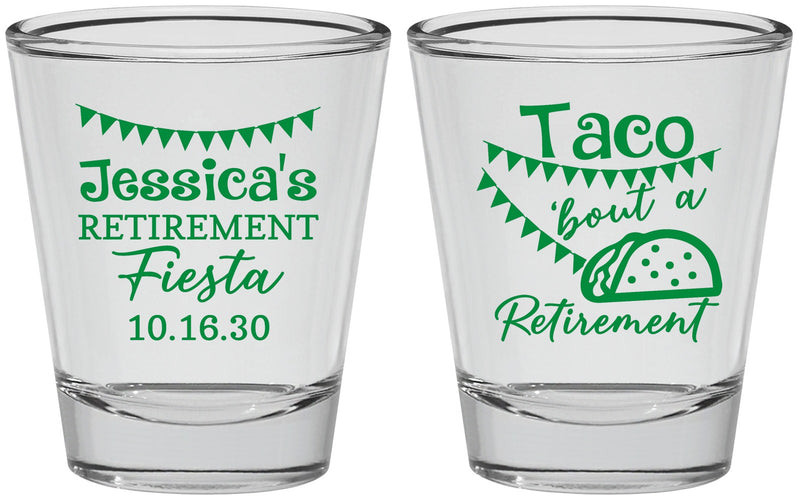Personalized Retirement Shot Glasses - Taco Bout A Retirement | 150002