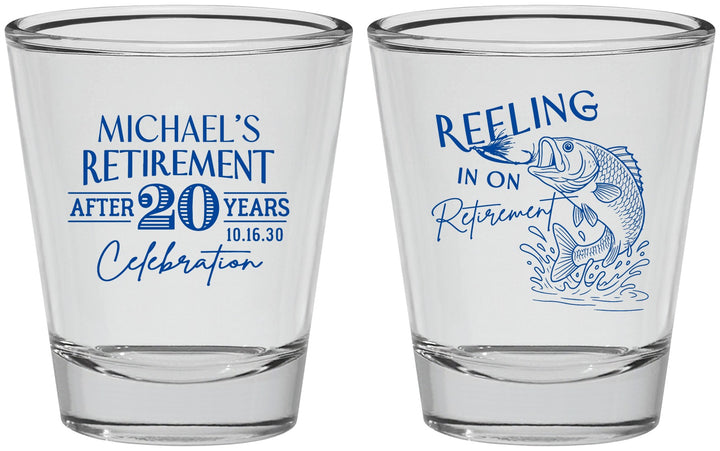 Personalized Retirement Shot Glasses - Fishing Reeling In | 150007