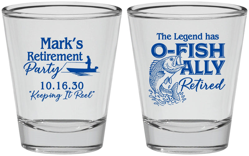 Personalized Retirement Shot Glasses - Ofishally Retired | 150008