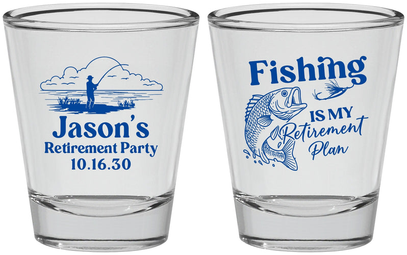 Personalized Retirement Shot Glasses - Fishing | 150009
