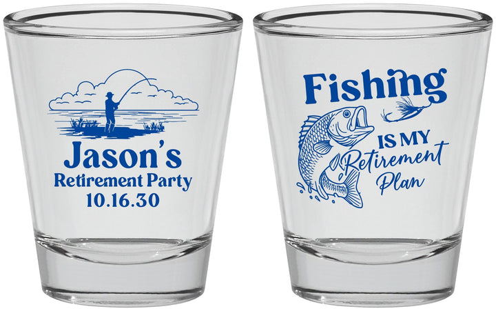 Personalized Retirement Shot Glasses - Fishing | 150009