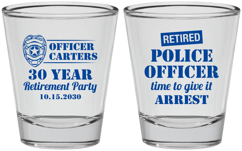 Personalized Retirement Shot Glasses - Police Officer | 150010