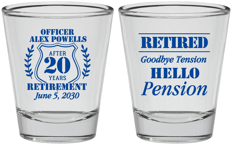 Personalized Retirement Shot Glasses - Police Officer | 150011