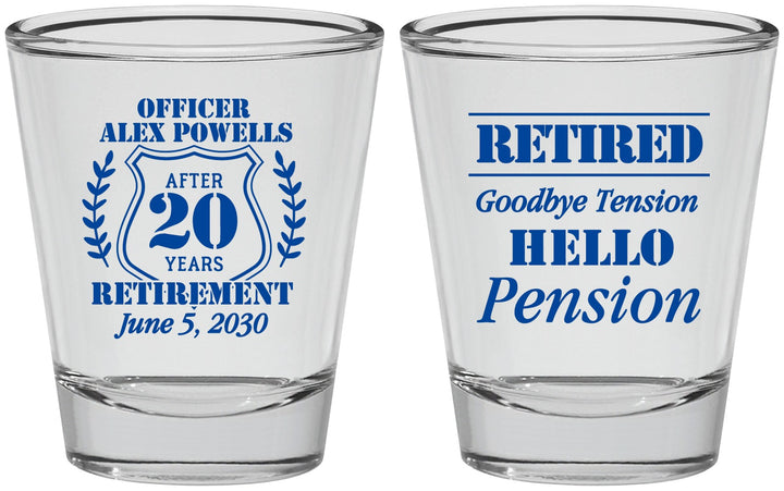 Personalized Retirement Shot Glasses - Police Officer | 150011