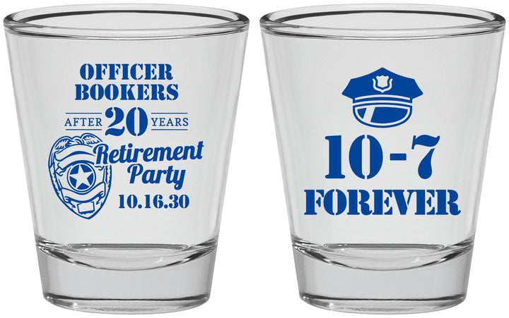 Personalized Retirement Shot Glasses - Police Officer | 150012