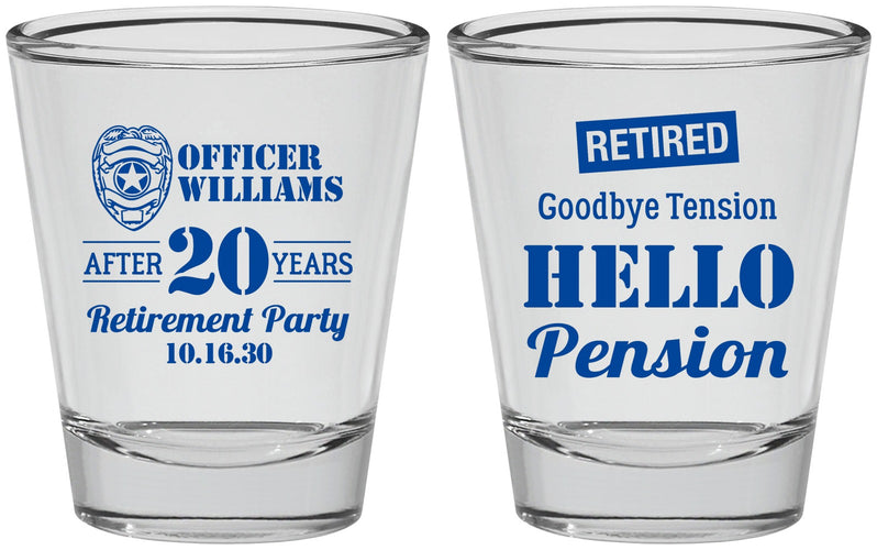 Personalized Retirement Shot Glasses - Police Officer | 150013