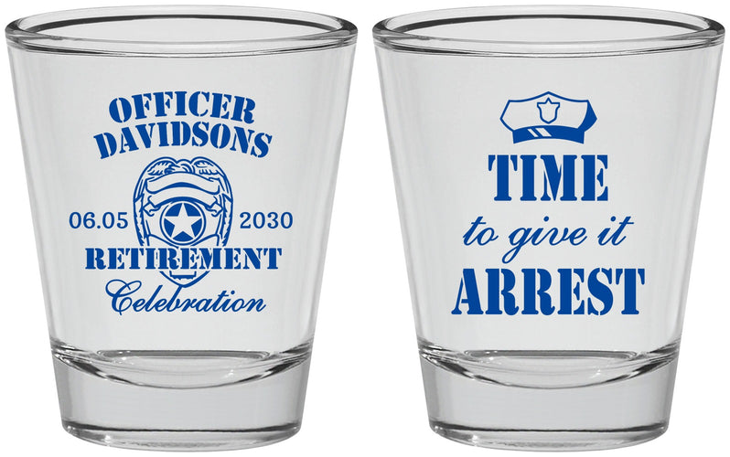Personalized Retirement Shot Glasses - Police Officer | 150014