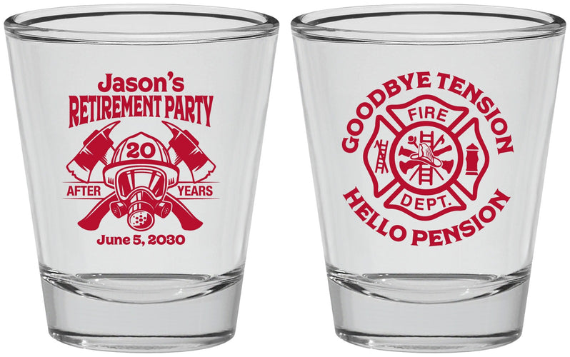 Personalized Retirement Shot Glasses - Firefighter | 150015