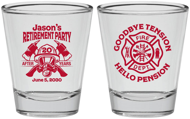 Personalized Retirement Shot Glasses - Firefighter | 150015