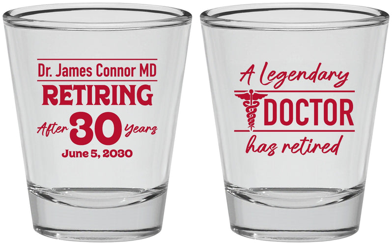 Personalized Retirement Shot Glasses - Doctor | 150018