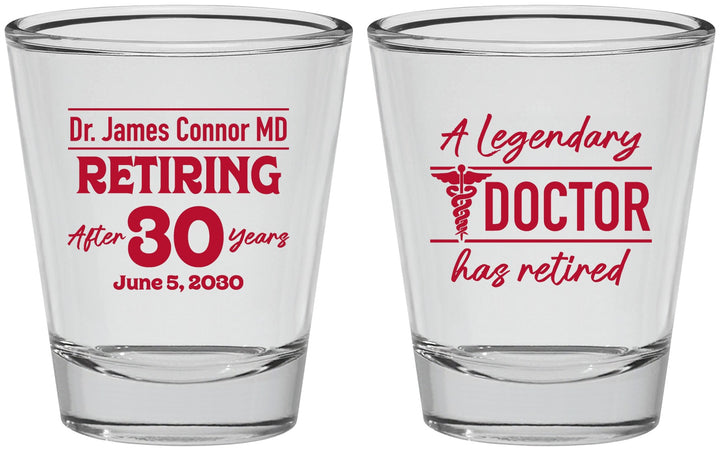 Personalized Retirement Shot Glasses - Doctor | 150018
