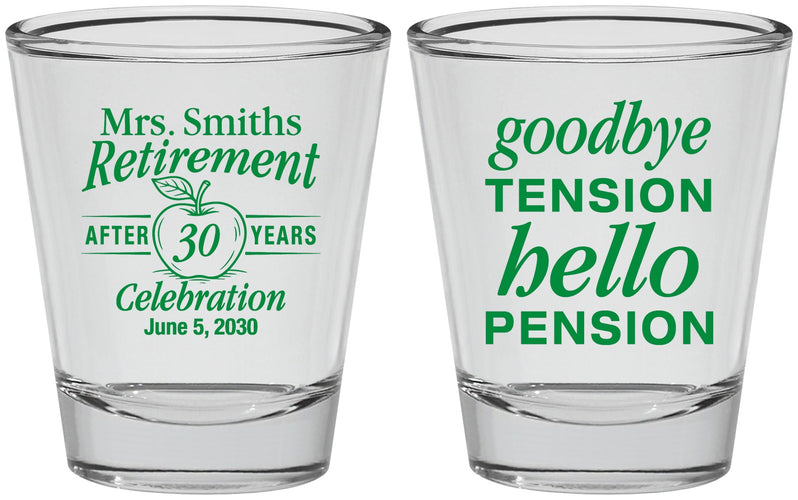 Personalized Retirement Shot Glasses - Teacher | 150020