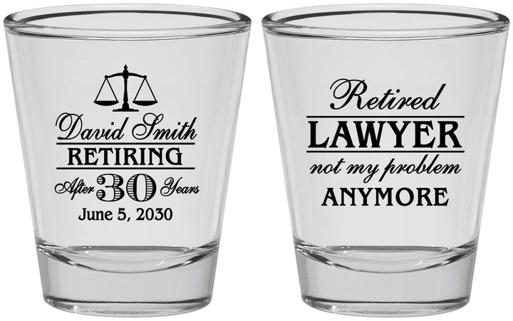 Personalized Retirement Shot Glasses - Lawyer | 150025