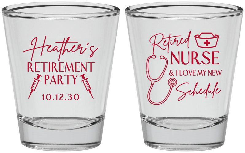 Personalized Retirement Shot Glasses - Nurse | 150028