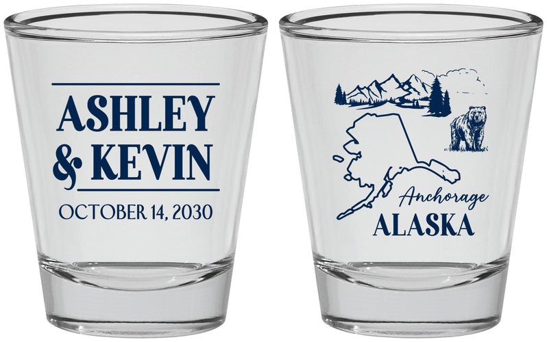 Personalized Wedding Shot Glasses - Alaska | 151
