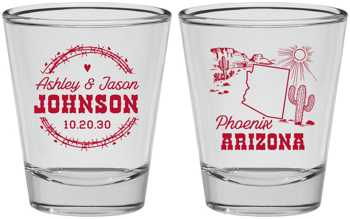Personalized Wedding Shot Glasses - Arizona | 152