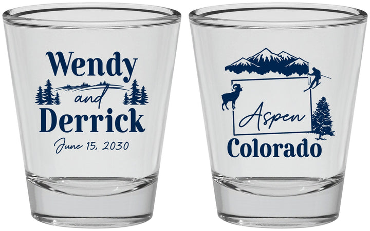 Personalized Wedding Shot Glasses - Colorado | 155